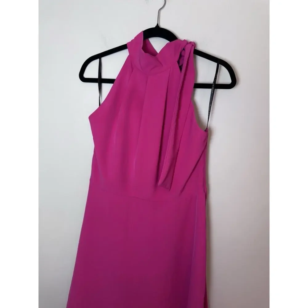 BLACK HALO Womens Hot Pink Lined Sleeveless Midi Formal Fit + Flare Sz 10 NWT